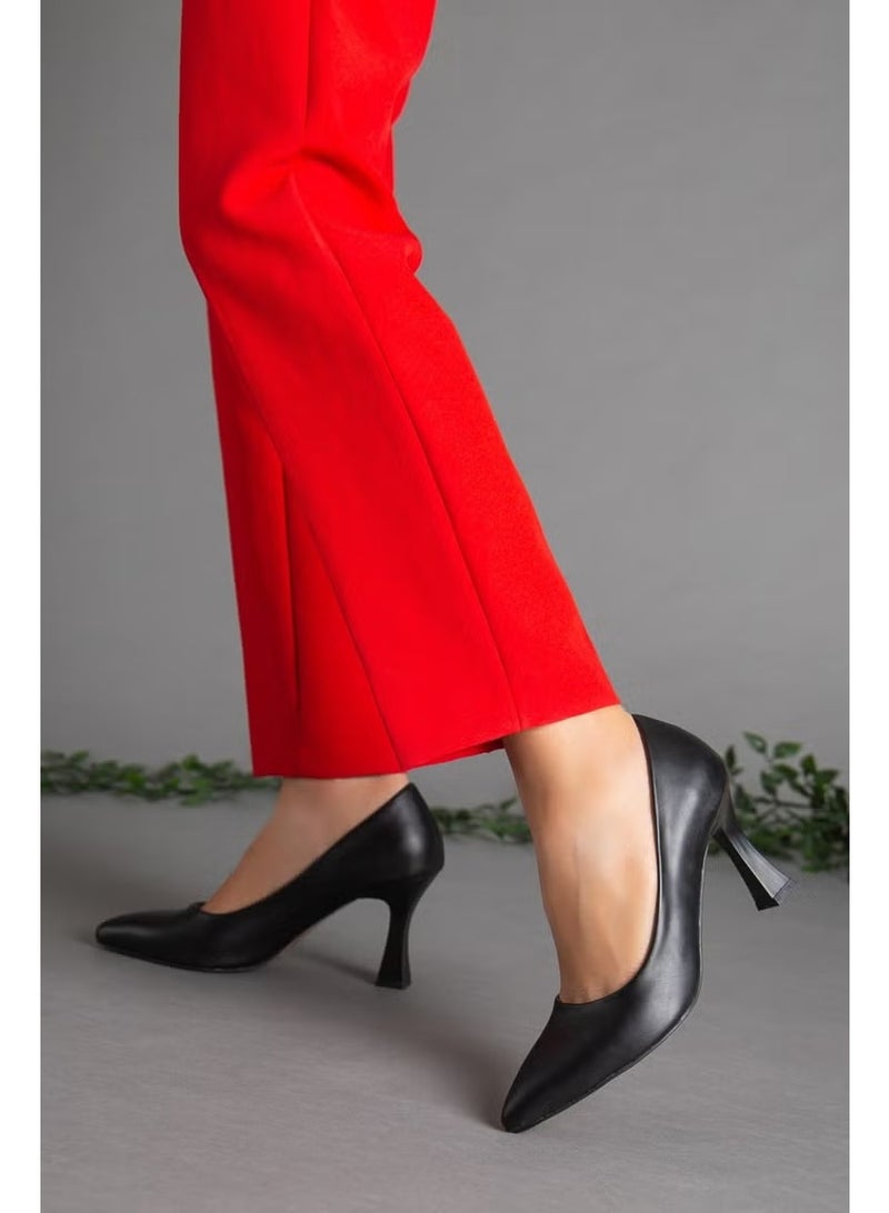 Slices Shoes Skin Thin Heel Black Women Stiletto - Image 1